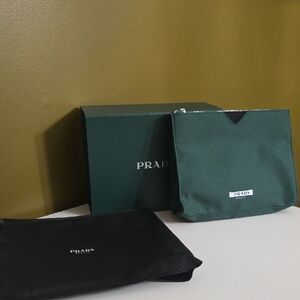 NEW Prada  Travel Pouch Green Set Of 3